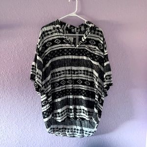 A black and white styled shirt